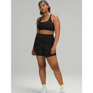 Lululemon Invigorate High Rise 6” Shorts Size 8 Black Camo Everlux with Pockets
